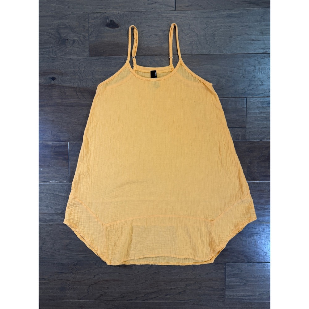 Bobi Los Angeles Orange Cotton Gauze Trapeze Mini Dress Adjustable Straps Small